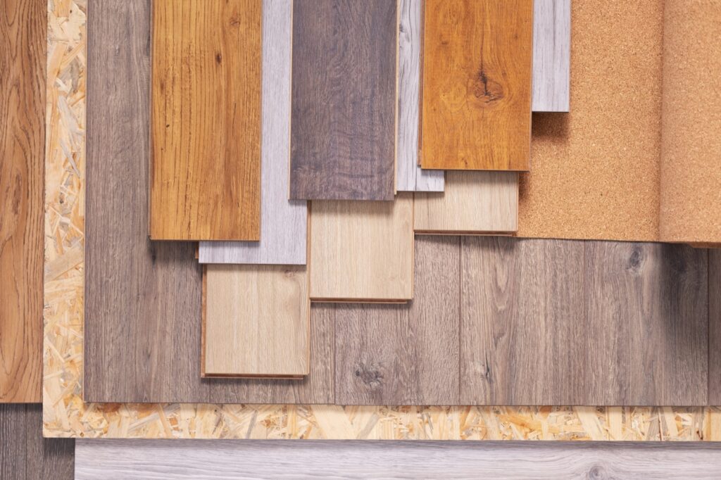 Collection of laminate flooring and vinyl flooring options